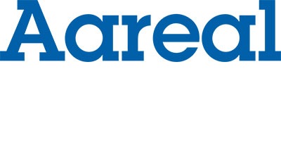 Der blaue Text „Vollblut Aareal Bank“ ist in fetter, serifenloser Schrift auf weißem Hintergrund zu lesen. Der untere Teil des Bildes ist leer.